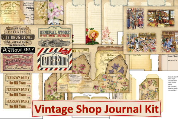 Download Vintage Junk Journal Kit JPEG PDF PNG - Junk journal kit Collection