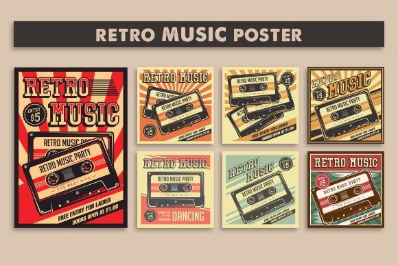 Download Retro Music Compact Cassette Poster - Retro music Collection