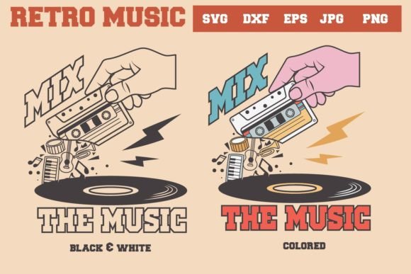 Download Retro Music, Mix the Music Svg - Retro music Collection